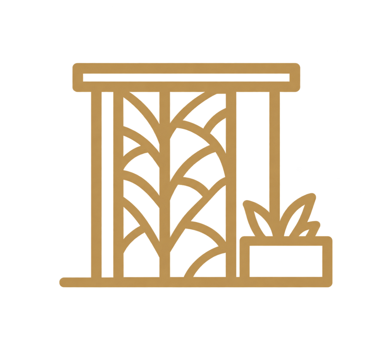 Panel decorativo con plantas